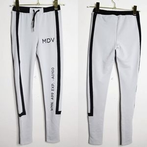 MDV Light Gray Black Active Leggings XS